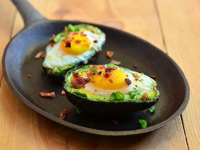 avocados with eggs
